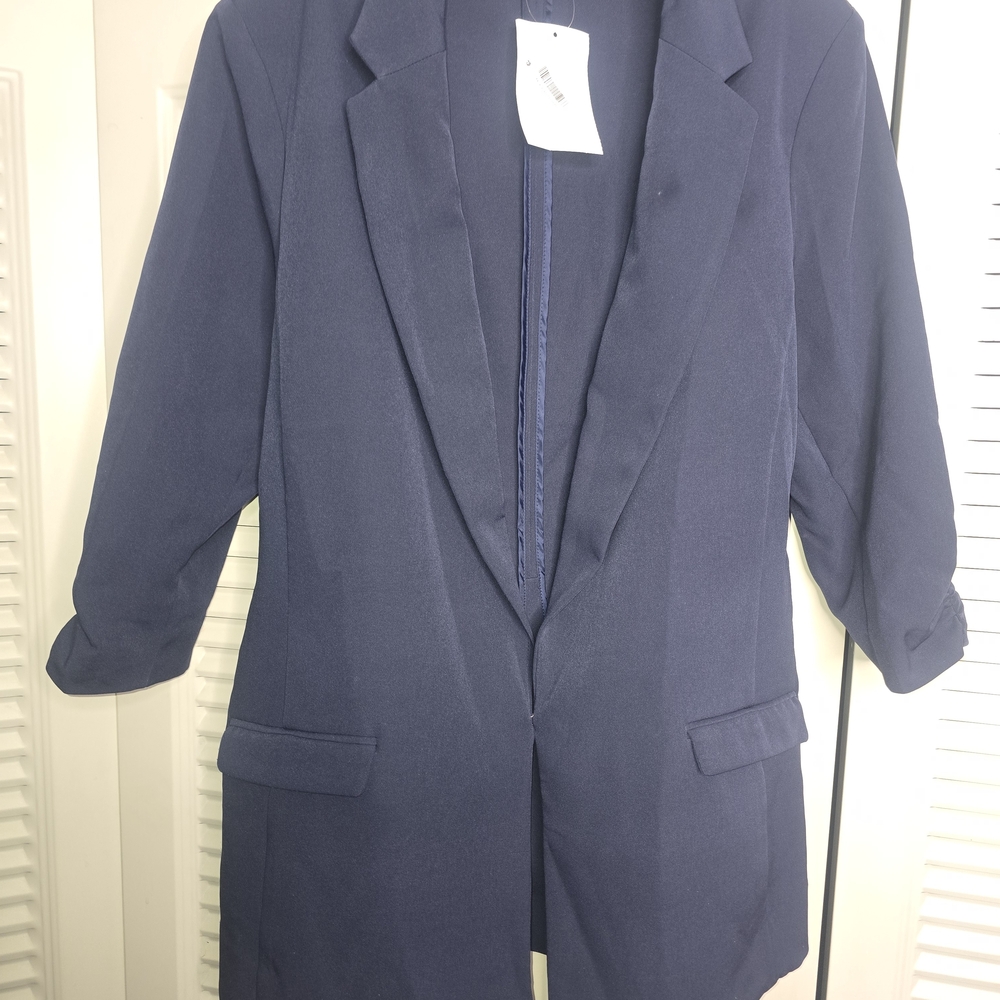 INC International Concepts Midnight Blue Long Jacket Size XL NWT